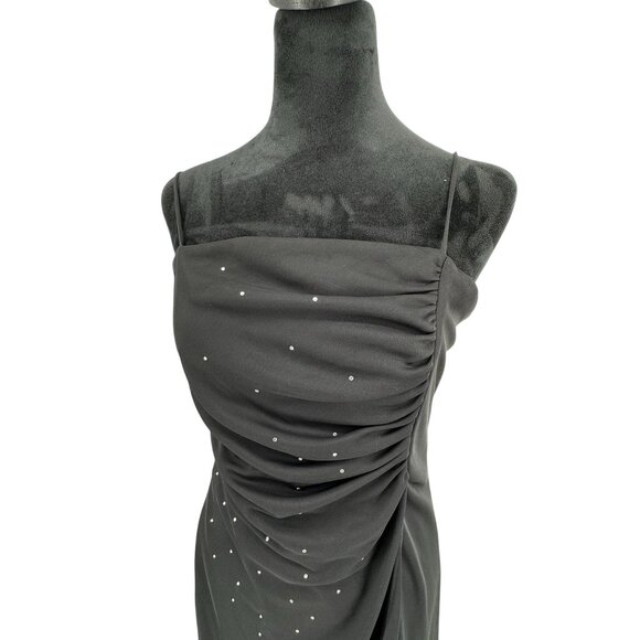 Be Smart Evening Maxi Dress Womens‎ Size 12 Sheer Overlay Rhinestone Made In USA - Picture 1 of 7